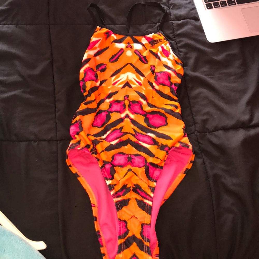 Speedo competition swimsuit with open back